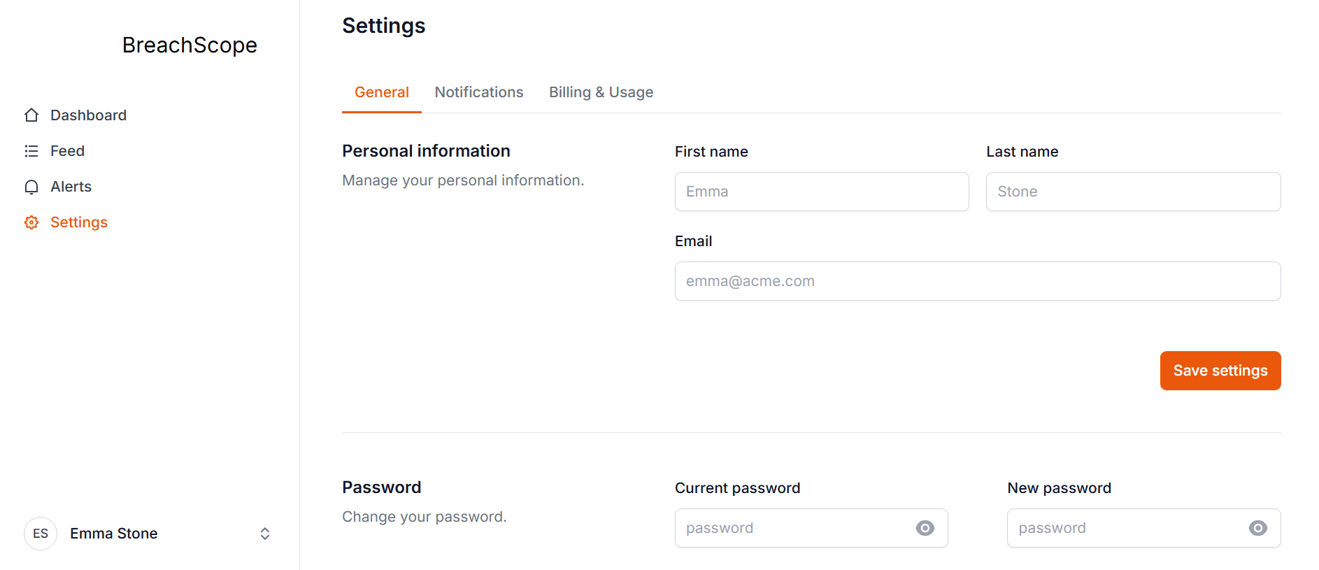 A preview of the BreachScope web app